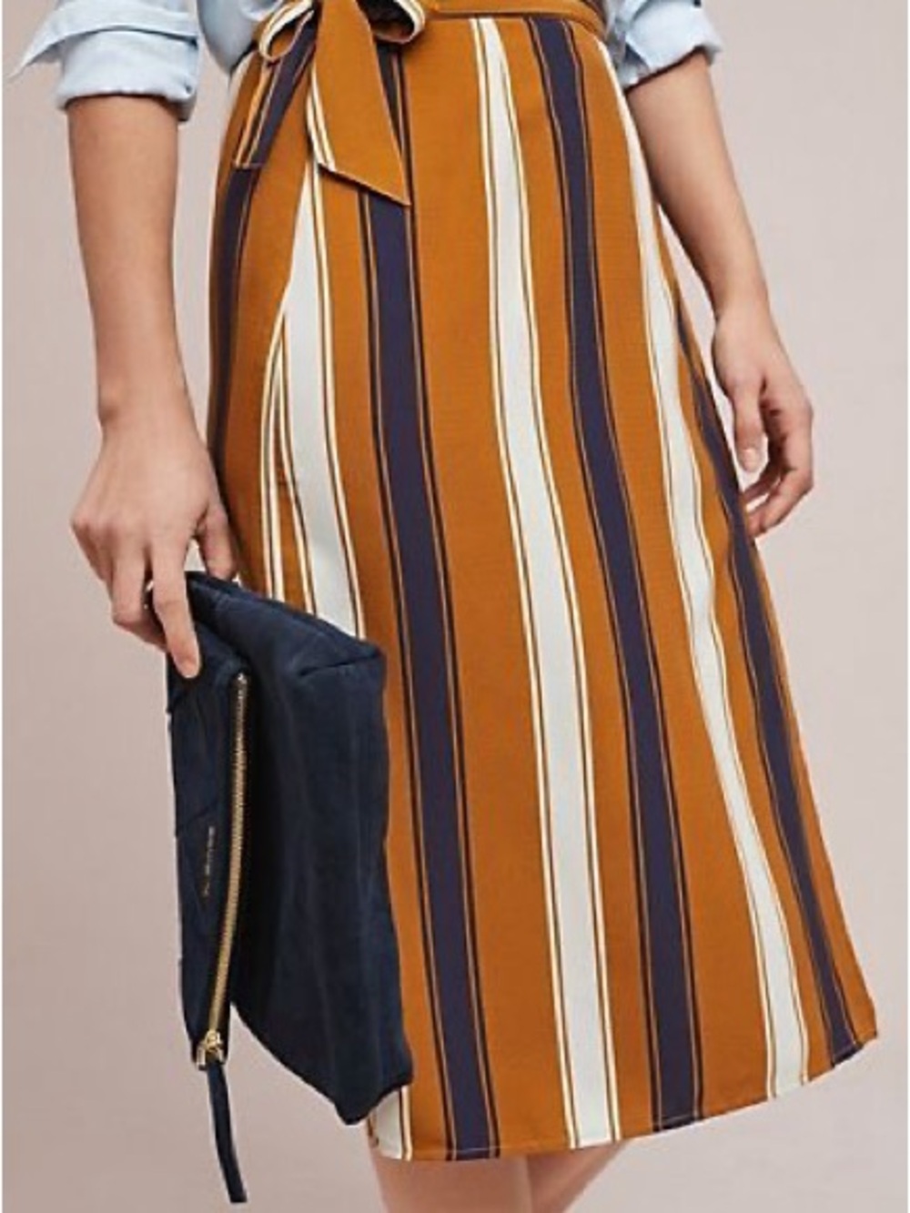 Anthropologie Melody Striped Wrap Skirt